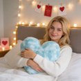thumbnail image 5 of Chanana Fluffy Heart Shaped Pillow, Cute Tie-dye Heart Shaped Throw Cushion Stuffed Decorative Gift Throw Pillow for Bed Couch Sofa Decoration Women, Sky Blue, 5 of 6