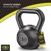 Athletic Works 30lb Kettlebell, Casting Iron, Durable Hammertone Finish, Black