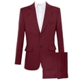 thumbnail image 4 of HBDesign Men's 2 Piece Linen Suit Slim Fit Summer Wedding Business Casual Blazer Pants Set, 4 of 7