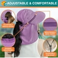 thumbnail image 4 of SUN CUBE Women Sun Hat Neck Flap Cover, UV Protection Wide Brim Fishing Hat, Ponytail Hole Hiking Hat, Foldable Beach Cap Gardening Camping Outdoor Safari Sun Hat, Summer Travel Gifts UPF 50+, Purple, 4 of 7