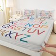 thumbnail image 3 of Feelyou Cartoon Initial Letter Full Size Sheets, Colorful Monogrammed Bed Sheets, Teens Boys Girls Kids Sheet Sets, Lightweight Room Decor, 4 Pieces, 3 of 7