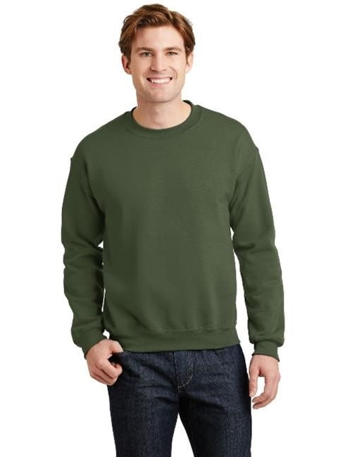 Gildan 18000 Heavy Blend Crewneck Sweatshirt Jacket, Military Green ...