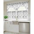 thumbnail image 4 of Grey Coastal Kitchen Curtains Swag Valance and Tier Curtains Set 24 Inch Length, Summer Eucalyptus Leaves Beach Ocean Starfish Nautical Rod Pocket Drape Pair Swag Curtains for Bathroom/Cafe/Window, 4 of 6