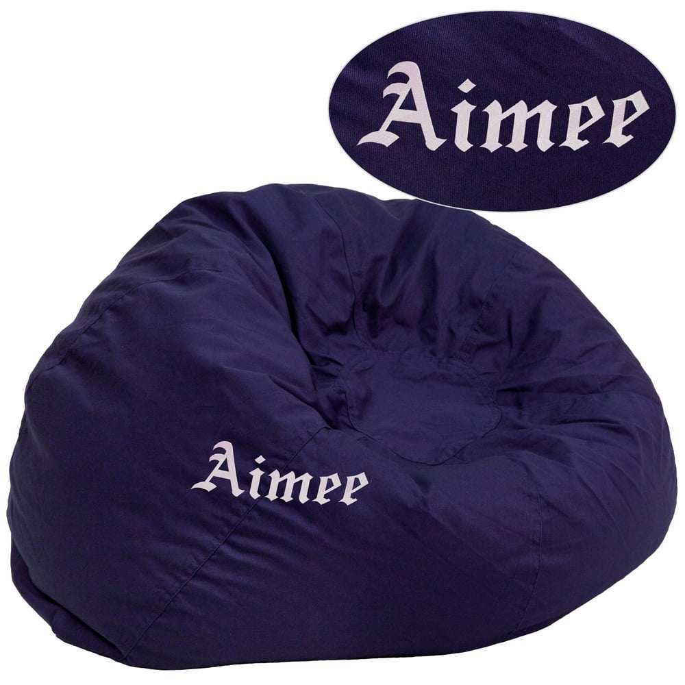 Flash Furniture Personalized Oversized Solid Navy Blue Bean Bag Chair