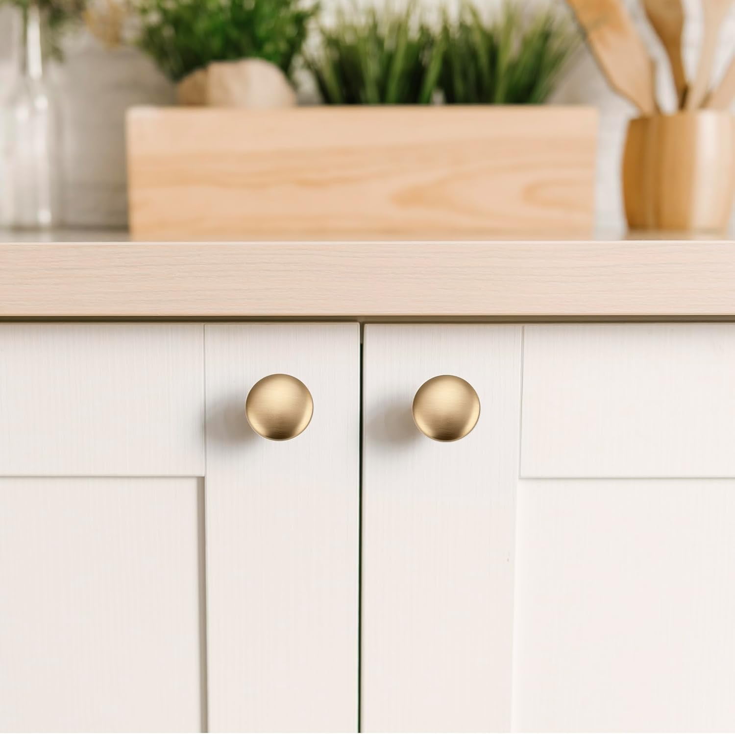 25 Pack Brushed Nickel Cabinet Knobs 1-1/6 Inch Kitchen Cabinet Pulls Zinc Solid Drawer Knobs