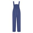 thumbnail image 5 of BLVB Women's Plus Size Jumpsuits Casual Loose Overalls One-Piece Sleeveless Smocked Wide Leg Long Pant Rompers, 5 of 6