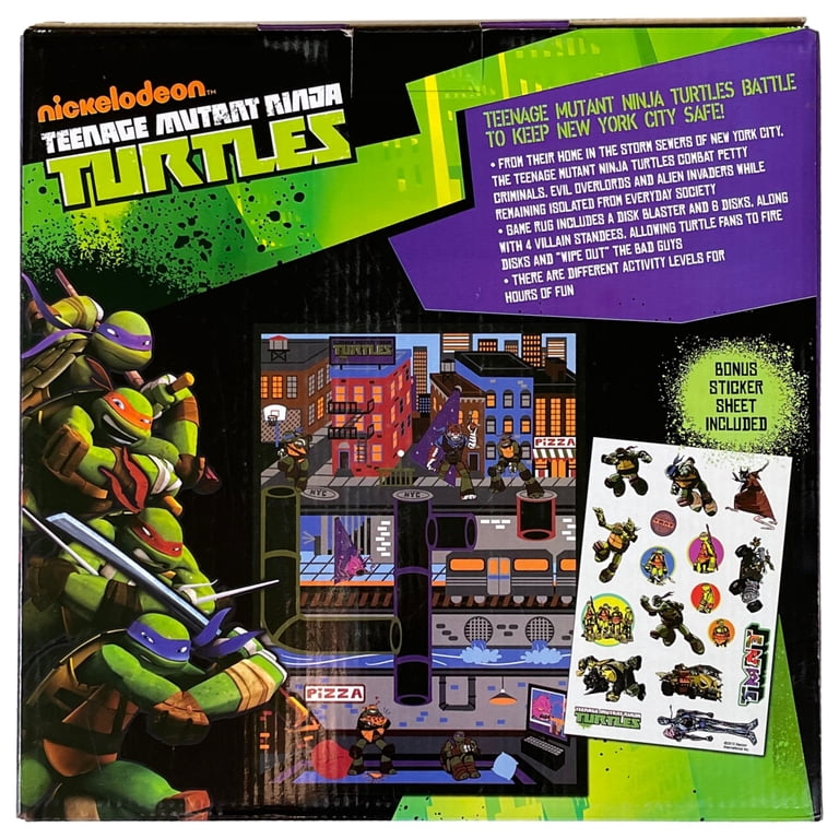 Nickelodeon Ninja Turtles Rug TMNT Game w/ Disk Launcher + 4