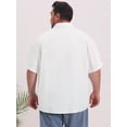 thumbnail image 3 of DARING DIVA Men's Big & Tall Summer Beach Camp Collar Short Sleeve Shirt 4XL White, 3 of 7