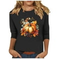 thumbnail image 3 of Wiyuqeen Thankful Grateful Blessed Shirt Women Plus Size 3/4 Sleeve Thanksgiving Shirts Crew Neck Graphic Tees Gifts for Woman, 3 of 5