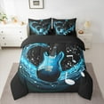 thumbnail image 2 of Manfei Dreamy Blue Guitar 7-Piece Twin Bedding Sets,Musical Instrument Bedding Comforter Set,Music Melody Sheet Sets For Girls,Luxury Bedroom Decor Reversible, 2 of 8
