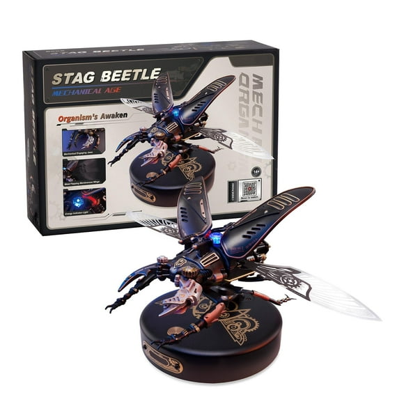 ROBOTIME MI03 Model Kits for Adults/Teens-Storm Beetle Model Building Kits-115 Pieces Mechanical 3D Puzzle-Birthday Gift for Men-Aesthetic Desk Toy Decor