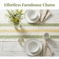 thumbnail image 5 of Unique Bargains Polyester Floral with Tassel Table Runner for Kitchen Decor Green 15.4"x70.9", 5 of 6
