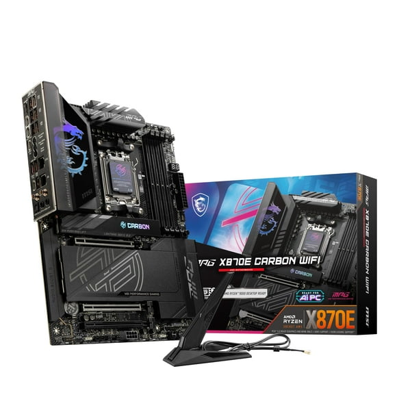 MSI MPG X870E Carbon WiFi Gaming Motherboard (AMD Ryzen 9000/8000/7000 Series Processors, AM5, DDR5, PCIe 5.0, M.2 Gen5, SATA 6Gb/s, USB 40Gbps, HDMI, Wi-Fi 7,