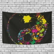 MYPOP Yin Yan Colourful Paint Tapestry Wall Hanging Decoration Home Decor Living Room Dorm 90 x 60 inches