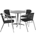 thumbnail image 2 of Emma + Oliver 31.5" Round Aluminum Table Set-4 Black Rattan Chairs, 2 of 5