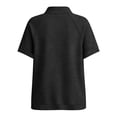 thumbnail image 6 of Women's Short Sleeve Sweatshirt Half Snap Button Stand Collar Relaxed Fit Casual Summer Pullover Vacation Outfits 2026, 6 of 9