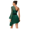 thumbnail image 2 of Xnihocha Women's Rhinestone Mesh Lyrical Ballet Dance Dress Figure Ice Skating Competition Dresses Green S, 2 of 7
