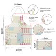 thumbnail image 7 of Pioneer Flower Floral Print Pattern Apron-Garden Aprons for Women with Pockets-Cotton Linen Waterproof Kitchen Cooking Gardening Aprons Adjustable for Kitchen,Cooking,BBQ and Salon 33x27 Inch, 7 of 7