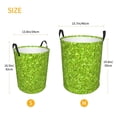 thumbnail image 4 of KLL Lime green glitter Waterproof Foldable Laundry Hamper Bucket with Handles for Storage Bin,Kids Room,Home Organizer (Medium ), 4 of 7