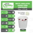 thumbnail image 2 of EcoQuality [25 Count] 16 oz Disposable White Paper Soup Containers - Half Pint Ice Cream Containers, Frozen Yogurt Cups, Restaurant, Microwavable, Take Out, to Go Deli Containers, Recyclable, 2 of 9