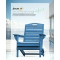 thumbnail image 4 of Folding Adirondack Chair Outdoor Fire Pit Chairs HDPE All-Weather with Cup Holder Patio Garden Navy, 4 of 8