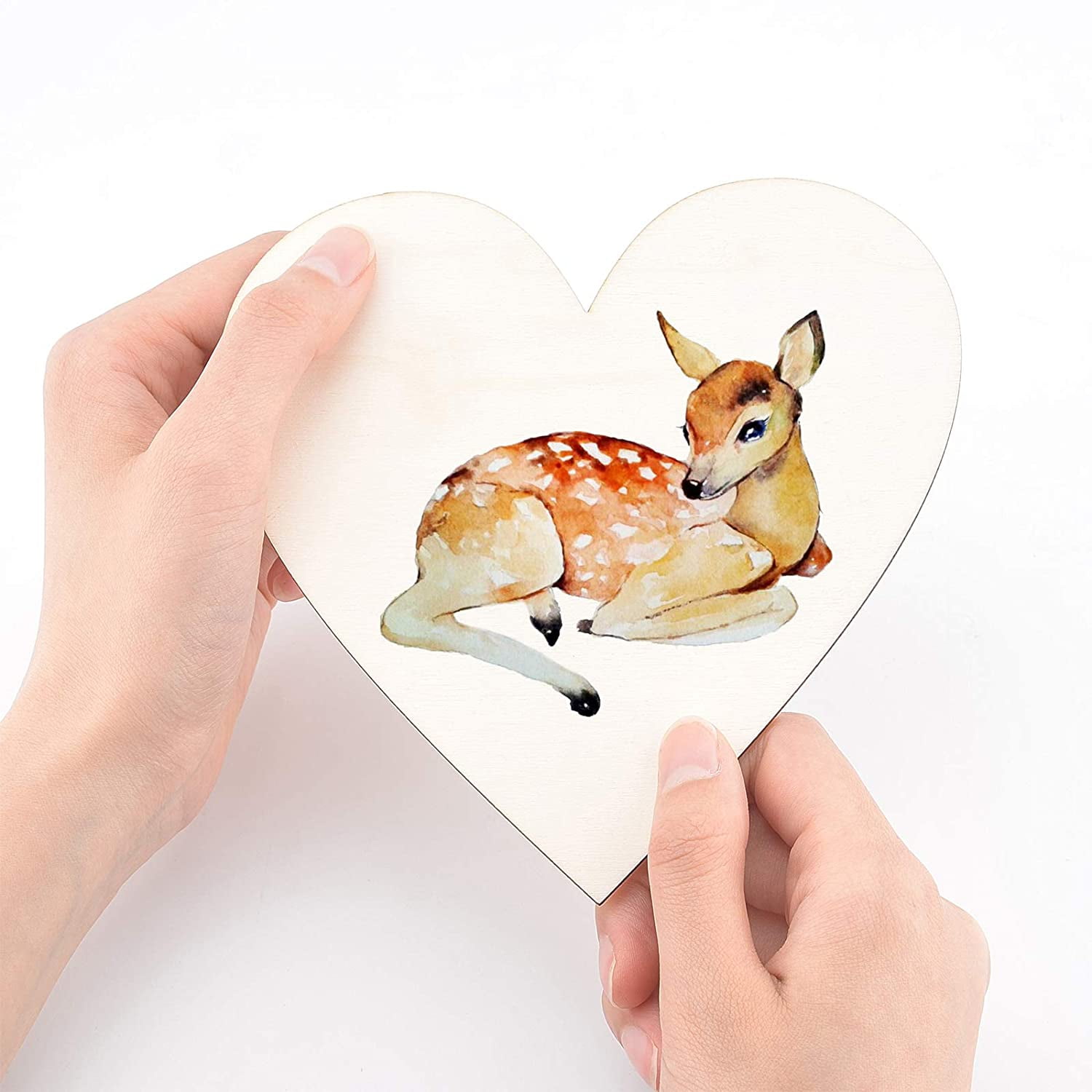 ABCISI Unfinished Wooden Hearts for Crafts, 10PCS 6 Inch Blank Unfinished Wood Craft Kit, Heart Slices Embellishments Ornaments for Christmas, Wedding, Valentine, DIY Supplies