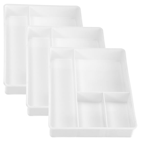 VERDANVERSE Storage Trays Drawer Organizer Tray White PP 3Set