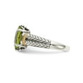 thumbnail image 4 of Ladies Natural Peridot Ring in Sterling Silver with 14K Gold Accents for Women, 4 of 6