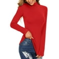 thumbnail image 5 of Turtleneck Shirt Women Long Sleeve Mock Neck Slim Fit Tops Base Layer Soft Lightweight Stretch Undershirts, 5 of 6