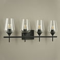 thumbnail image 2 of Bestco Four-Light Wall Sconce Vanity Lights with Glass Shade, Matte Black, 2 of 8