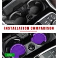 thumbnail image 3 of Yazoeia 2 Pack Bling Car Cup Coaster, 2.75 Inch Rhinestone Silicone Auto Cup Holder Insert Coaster, Anti Slip Crystal Soft Rubber Cup Pad, Universal Vehicle Accessories for Women (Purple), 3 of 6