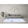 thumbnail image 3 of Ahgly Company Machine Washable Indoor Square Solid Blue Modern Area Rugs, 5' Square, 3 of 4