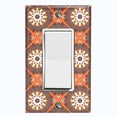 thumbnail image 1 of Metal Light Switch Plate Cover Mandala Orange Brown Floral Pattern Damask MDL115, 1 of 13