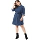 thumbnail image 3 of Vestido Camisero De MezclilPor EnciDe RodilCon Mangas Largas Tallas Grandes PaMujer Azul XXL, 3 of 6