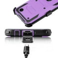 thumbnail image 2 of Goldcherry For LV3 2018 Case, LG Zone 4/LG Aristo 2/Aristo 3/K8 2018/X210 case , Heavy-Duty Shockproof Full Body Rugged Hybrid Case with Rotating Belt Clip and Bracket Armor Cover(Purple), 2 of 7