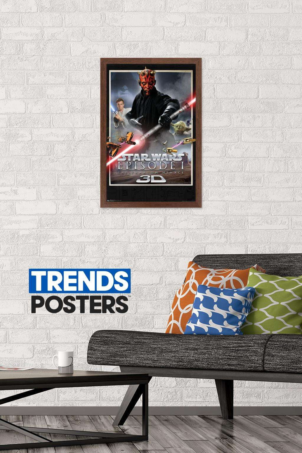 Star Wars: The Phantom Menace - 3D One Sheet Wall Poster, 14.725" x 22.375", Framed
