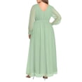 thumbnail image 4 of Vestido largo de chifón verde salvia para dama de honor, estilo pinup, 4 of 6