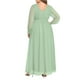 thumbnail image 4 of Vestido largo de chifón verde salvia para dama de honor, estilo pinup, 4 of 6