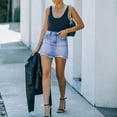 thumbnail image 3 of Hwmodou Skirts For Women Knee Length Denim Waist Casual Jean Skirt Women'S A-Line High Short Skirt Mini Skirts For Woman, 3 of 9