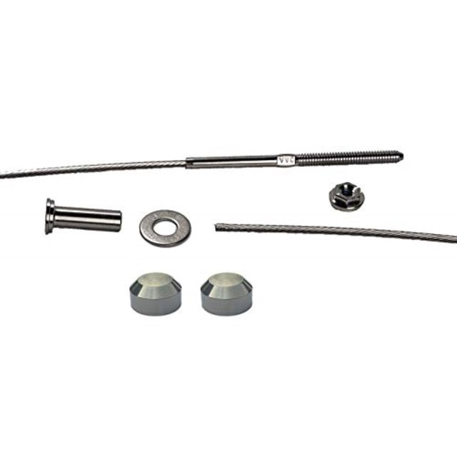 VistaView CableTec - Fast and Easy Stainless Steel Cable Railing Installation Kit for Residential Metal Posts - 1/8 Inch Cable, 10 Feet with Brushed Stainless Chamfer Caps