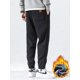 thumbnail image 4 of Pantalones informales cálidos de lana para hombre, pantalones de chándal con cordón de cintura elástica, pantalones coreanos gruesos para correr., 4 of 5