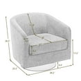 thumbnail image 6 of Swivel Accent Chair for Living Room Barrel Club Chair 2 Sets, Modern Upholstered Barrel Swivel Arm Chair-Gray, 6 of 6