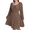 Khaki, variant on Mengpipi Women's Plus Size Knits Fall Spring Long Sleeve Round Neck Puff Sleeve with Bow Detail Fitted A-Line Solid Color Casual Comfortable Dress 1X-5X