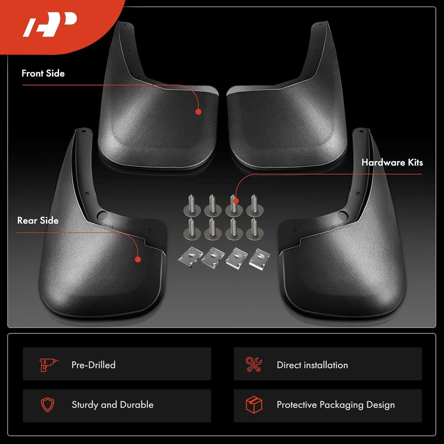 a-premium splash guards mud flaps mudflaps for chevrolet silverado1500 2007-2013 2500 hd 3500 hd 2007-2014 singlerearwheelsonly 4-pc set
