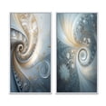 thumbnail image 2 of Designart "Fractal Spiral Cosmic Bliss II" Fractals Framed Wall Art Set Of 2 - Transitional Blue Frame Gallery Set For Office Decor, 2 of 6