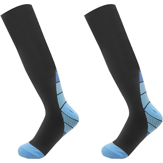Medias de compresión para hombres y mujeres, de grado médico graduado, ajuste atlético, para correr, deportes, enfermeras, vuelos, viajes, tallas L/XL