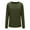 Army Green, variant on Enjoytime Casual Long Sleeve Tops for Women Solid Color Basic Shirts Round Neck Tunic Blouses Fall Winter Clothes