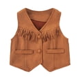 thumbnail image 3 of FYDUU Girls Western Cowboy Vest Ethnic Style Girl's Tassels Vest 70S Fashion Sleeveless Fringe Vest Waistcoat Jacket Cowgirl Outfits Autumn Vest Top Vintage Halloween, 3 of 9