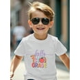 thumbnail image 1 of Boys' Casual Round Neck T-Shirt with "Hello 1st Grade" Back-to-School Print - Short Sleeve, Breathable Fabric, Regular Fit, School & Casual attire, First Grade Tshirt, Comfortable Kids', 1 of 7