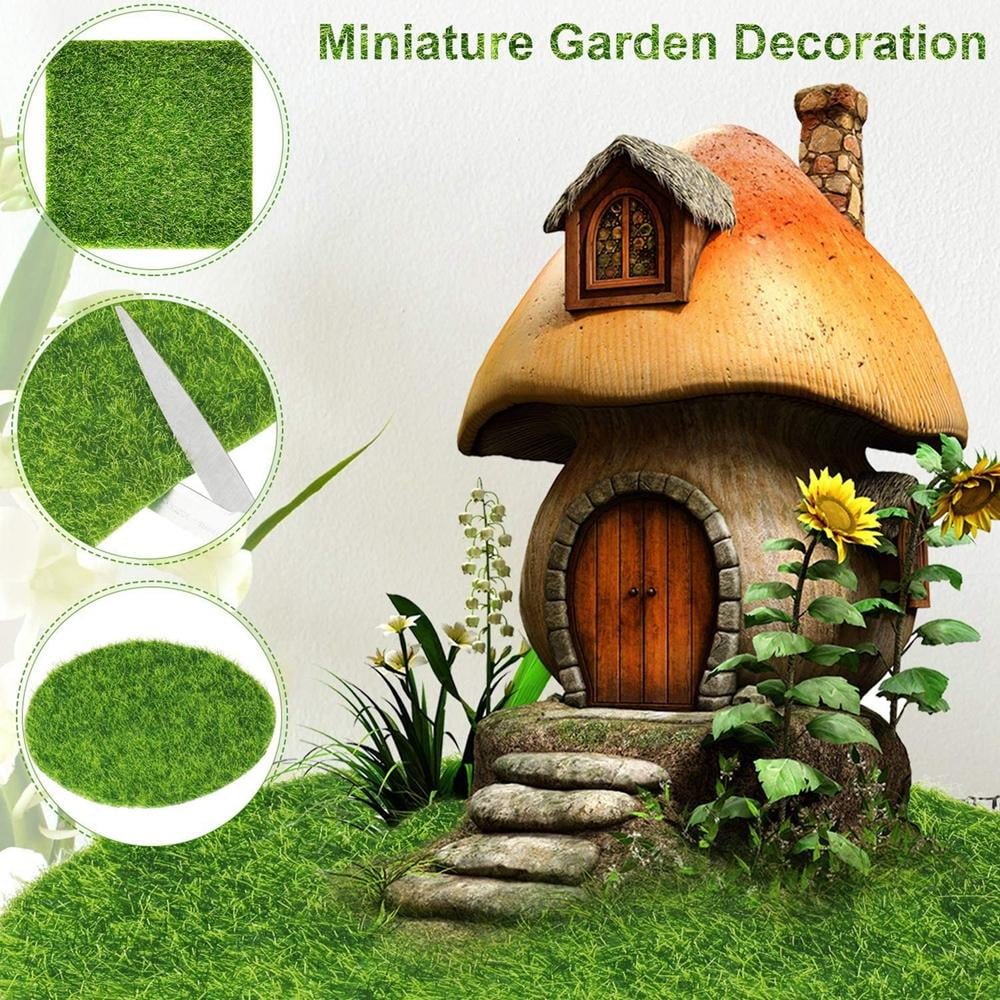 BOXIAN Artificial Garden Grass Decorative Lawn, 39x39 Inch Fairy Garden  Artificial Craft Grass,for DIY Simulated Moss Crafts, Doll House  Decoration,Patio, Garden, DIY Toy Decoration.